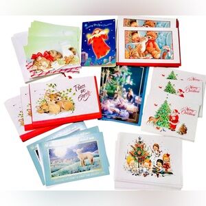 Vintage 1980’s And 1990’s Christmas Cards Lot Of 138 Cards & Envelopes Unused